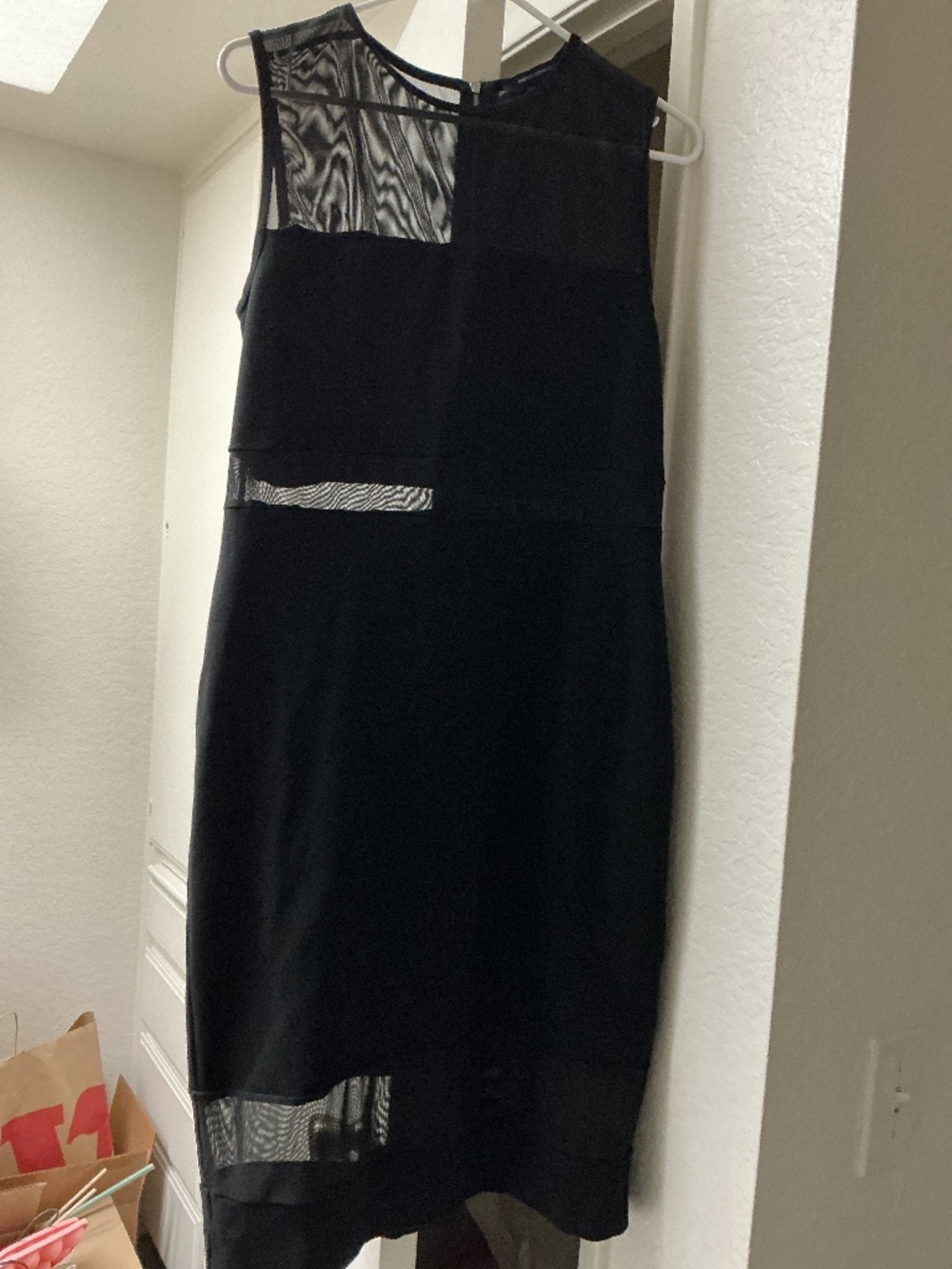 French connection sheer black cut outs dress size large